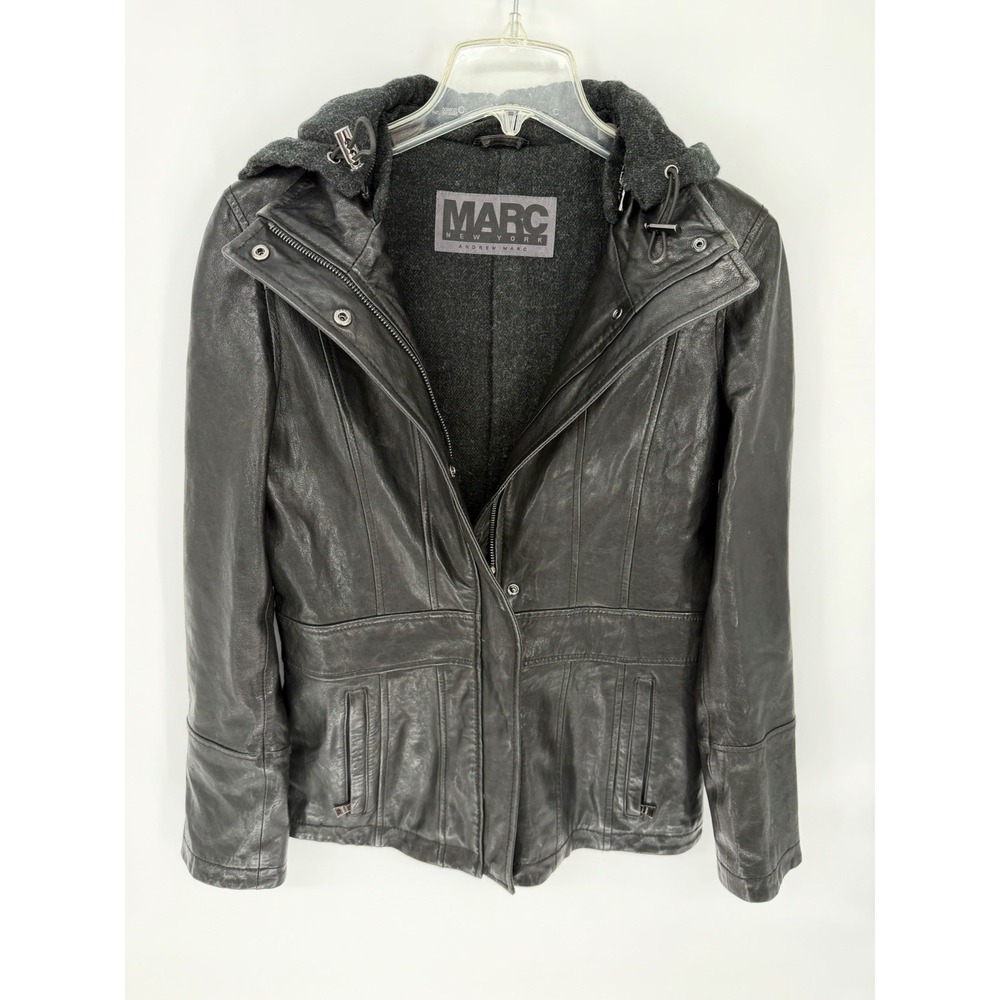 Marc New York 100% Leather Jacket Size S Petite